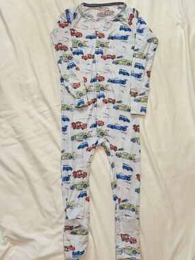 Magnetic me toddlerCars Print Footed Pajamas - Blue Red Yellow